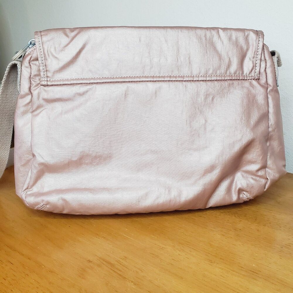 Kipling Felicity Pink Metallic Crossbody Womens Shoulder Bag Hiking Travel Bag - Picture 2 of 7